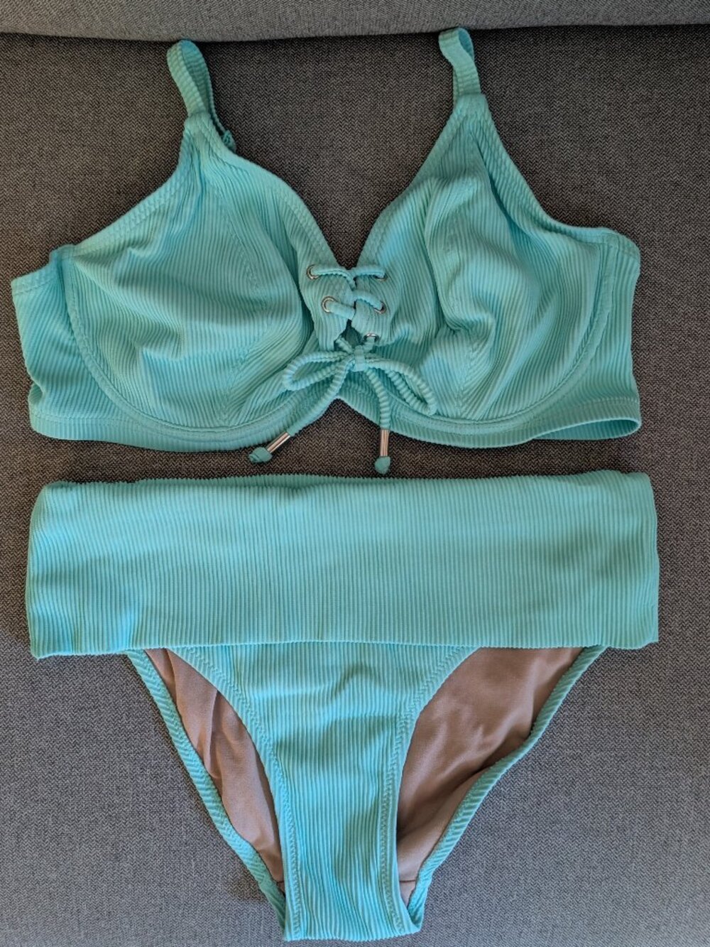 Pour Moi Bikini Suit 32G bra M bottom